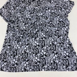 Alfani-Short Sleeves-Black/White Prints--XL-VShape